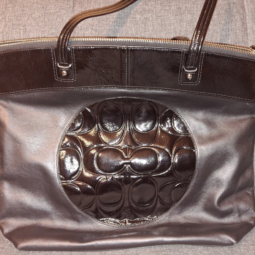 Coach Black Leather Laura Tote